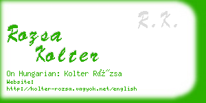 rozsa kolter business card